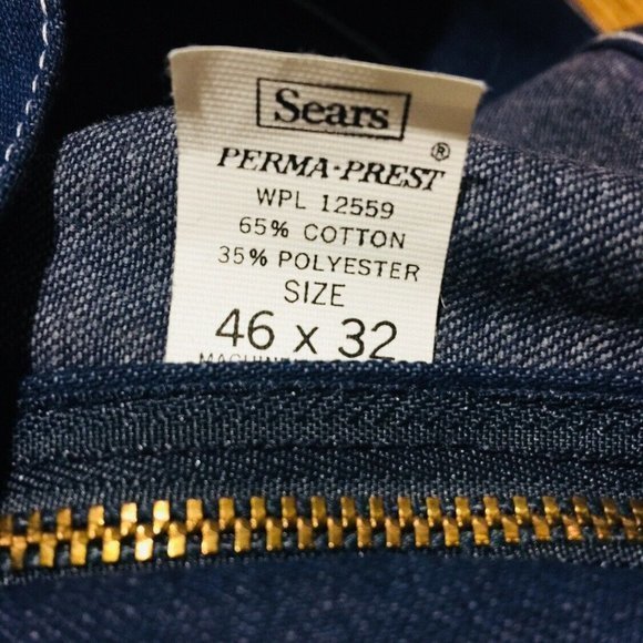 Vintage Sears Perma Prest Straight Carpenter Jeans Union Made 46 X‎ 32 - Picture 6 of 12